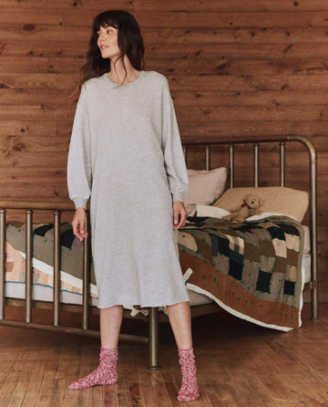 The Sweatshirt Dress. -- Light Heather Grey The Great. The Sweatshirt Dress. -- Light Heather Grey The Great.