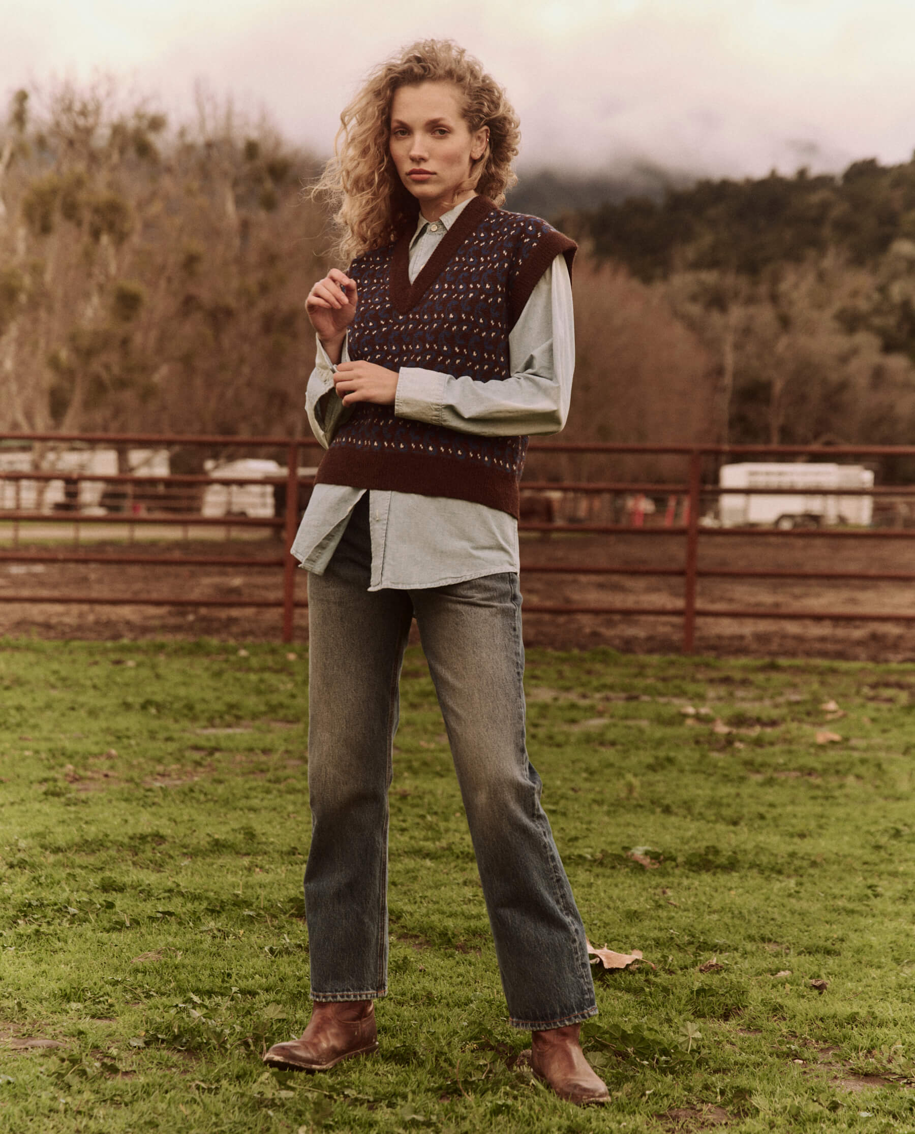 The Sweater Vest. -- Driftwood Paisley VEST THE GREAT. FALL 24 D2