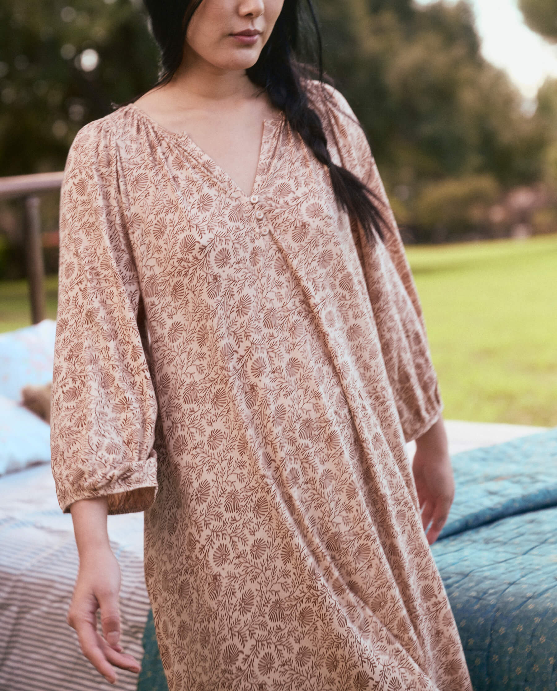 The Romantic Sleep Dress. -- Pink Clay Feather Grass