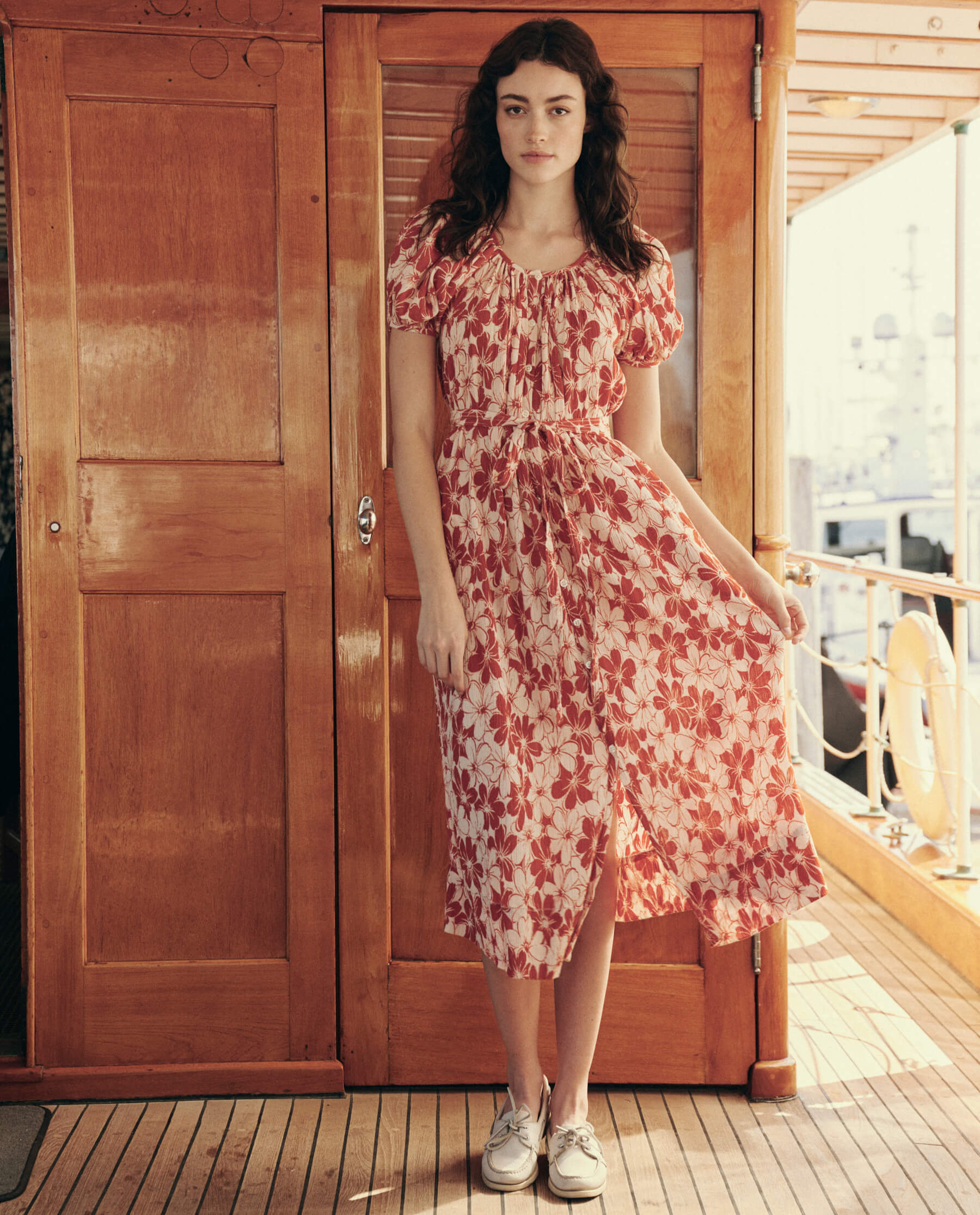 The Seascape Dress. -- Burnt Red Hibiscus Flower DRESSES THE GREAT. SU24