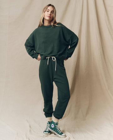 The Teammate Sweatshirt. Solid -- Deep Sea Green SWEATSHIRTS THE GREAT. SU24 KNITS