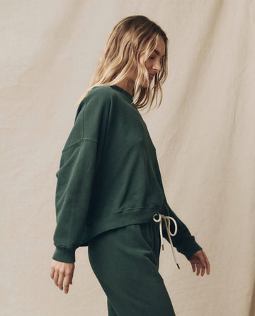 The Teammate Sweatshirt. Solid -- Deep Sea Green SWEATSHIRTS THE GREAT. SU24 KNITS