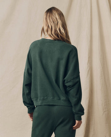The Teammate Sweatshirt. Solid -- Deep Sea Green SWEATSHIRTS THE GREAT. SU24 KNITS
