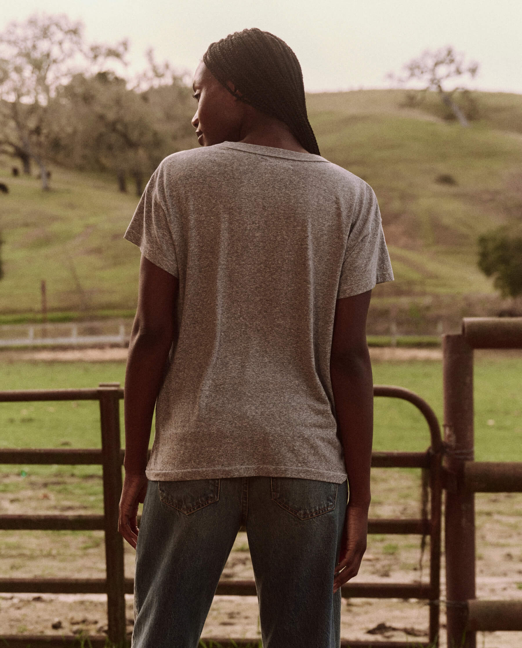 The Boxy Crew. Graphic -- Heather Grey with Rodeo Graphic TEES THE GREAT. FALL 24 D2