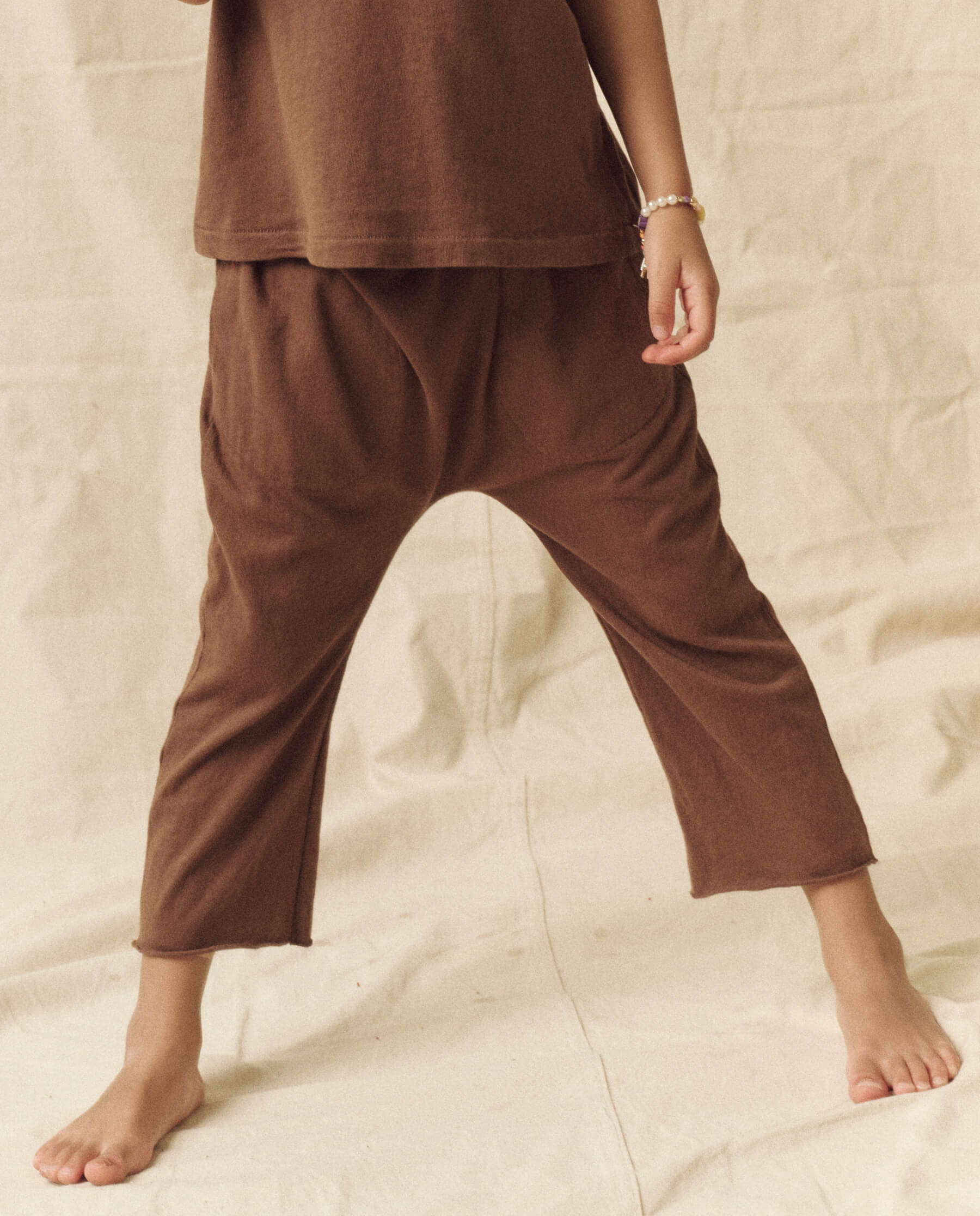 The Little Jersey Crop. -- Hickory SWEATPANTS THE GREAT. FALL 23 LITTLE