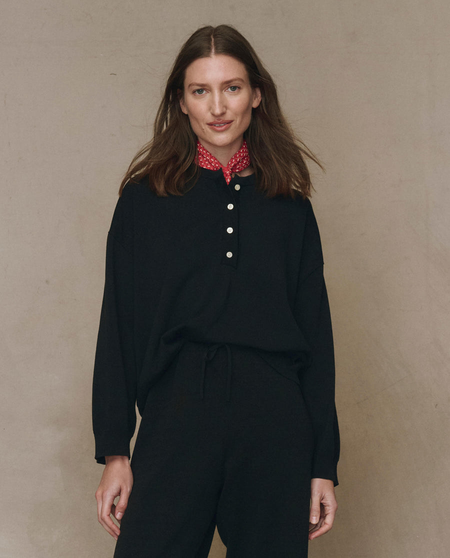 The Henley Sweater. -- Black