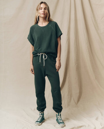 The Wedge Sweatshirt. Solid -- Deep Sea Green SWEATSHIRTS THE GREAT. SU24 KNITS