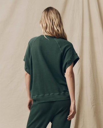 The Wedge Sweatshirt. Solid -- Deep Sea Green SWEATSHIRTS THE GREAT. SU24 KNITS