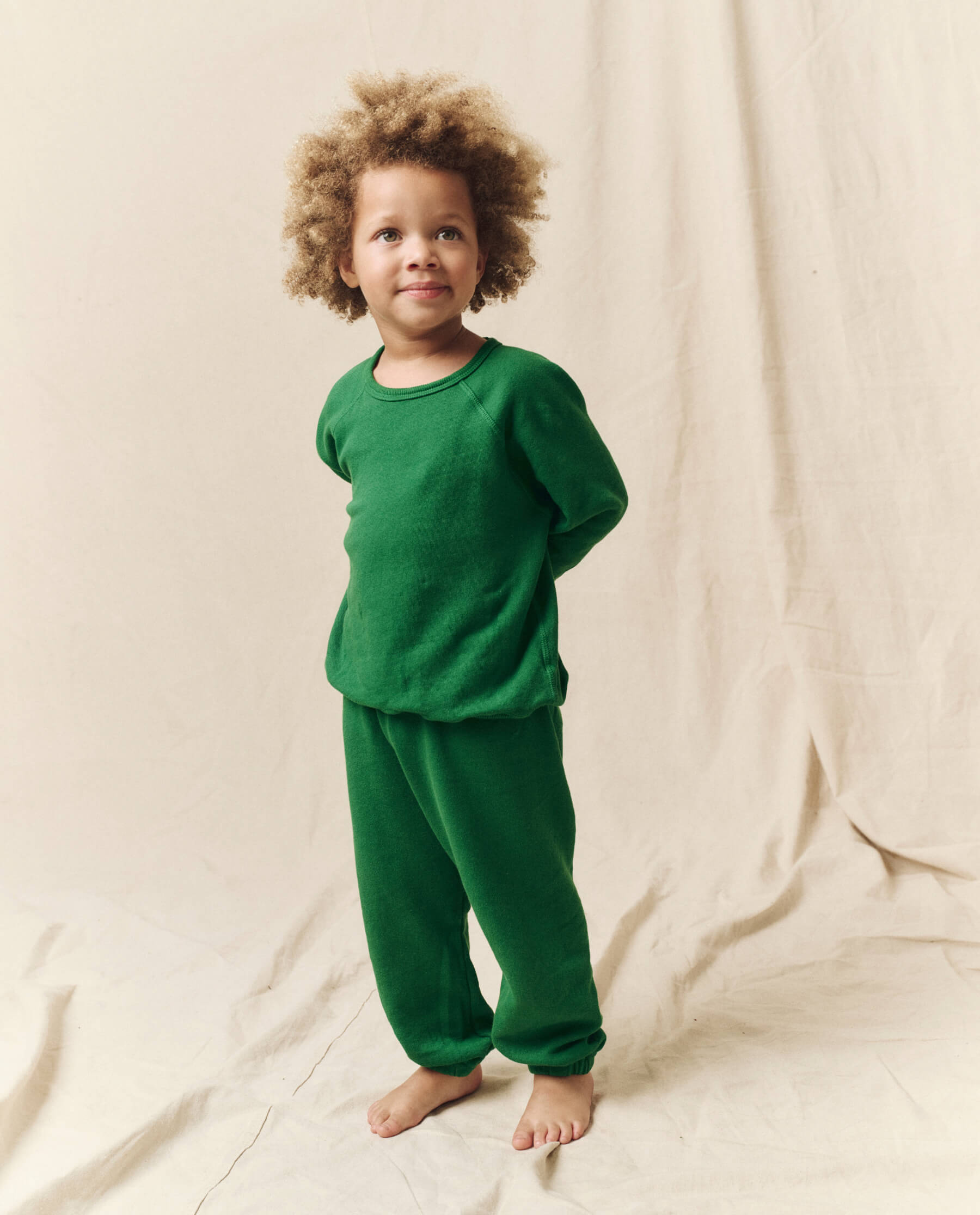 The Little Stadium Sweatpant. Solid -- Holly Leaf SWEATPANTS THE GREAT. HOL 23 LITTLE