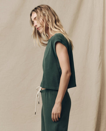 The Square Tee. Solid -- Deep Sea Green TEES THE GREAT. SU24 KNITS