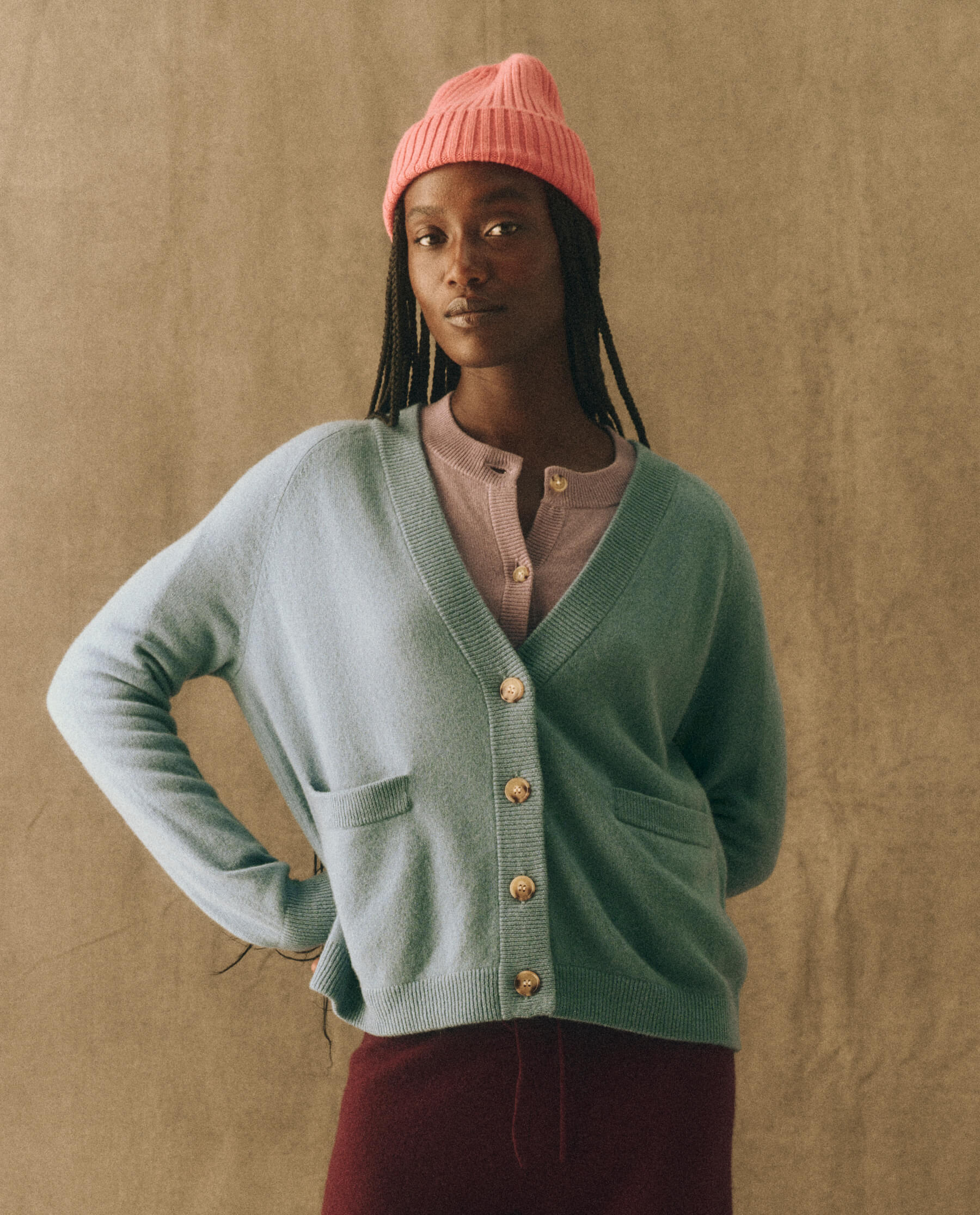 The Varsity Cardigan. -- Icicle SWEATERS THE GREAT. HOL 23 CASHMERE SALE