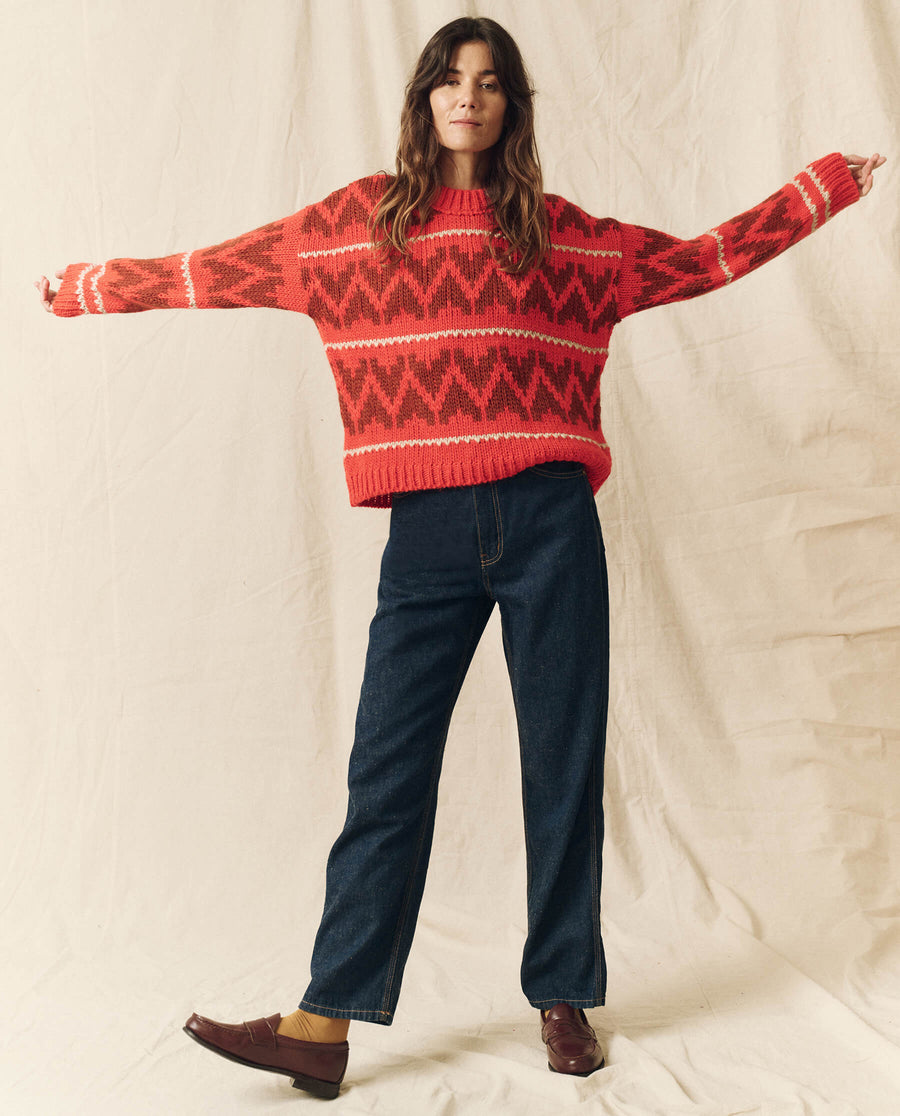The Folk Pullover. -- Bright Firestone SWEATERS THE GREAT. FALL 23 D2 SALE