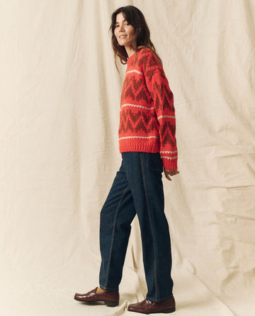 The Folk Pullover. -- Bright Firestone SWEATERS THE GREAT. FALL 23 D2 SALE