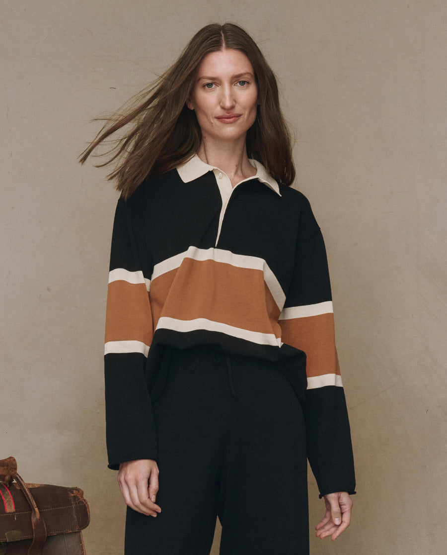 The Rugby Sweater. Novelty -- Black with Bronze Stripe