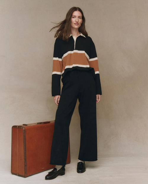 The Rugby Sweater. Novelty -- Black with Bronze Stripe