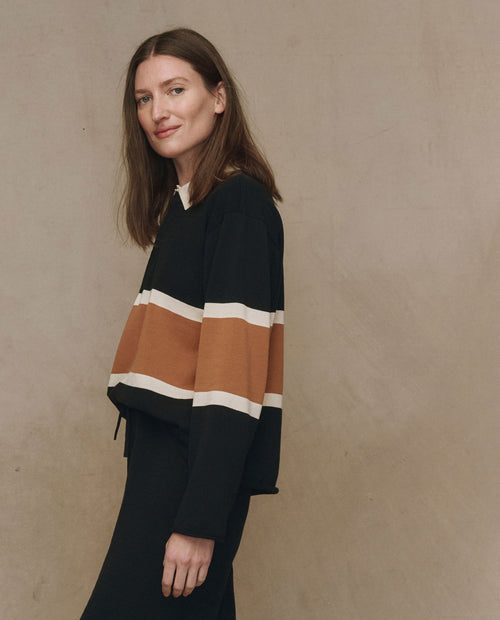 The Rugby Sweater. Novelty -- Black with Bronze Stripe