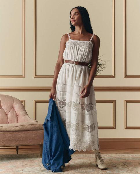 The Great The Rosette Crochet Dress in White