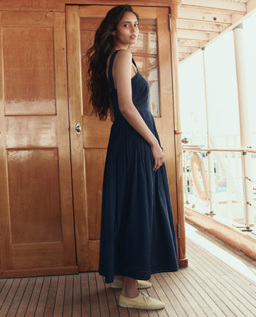 The GREAT. Women's The Day Break Dress - Blue - Size 2 - Navy The GREAT. Women's The Day Break Dress - Blue - Size 2 - Navy