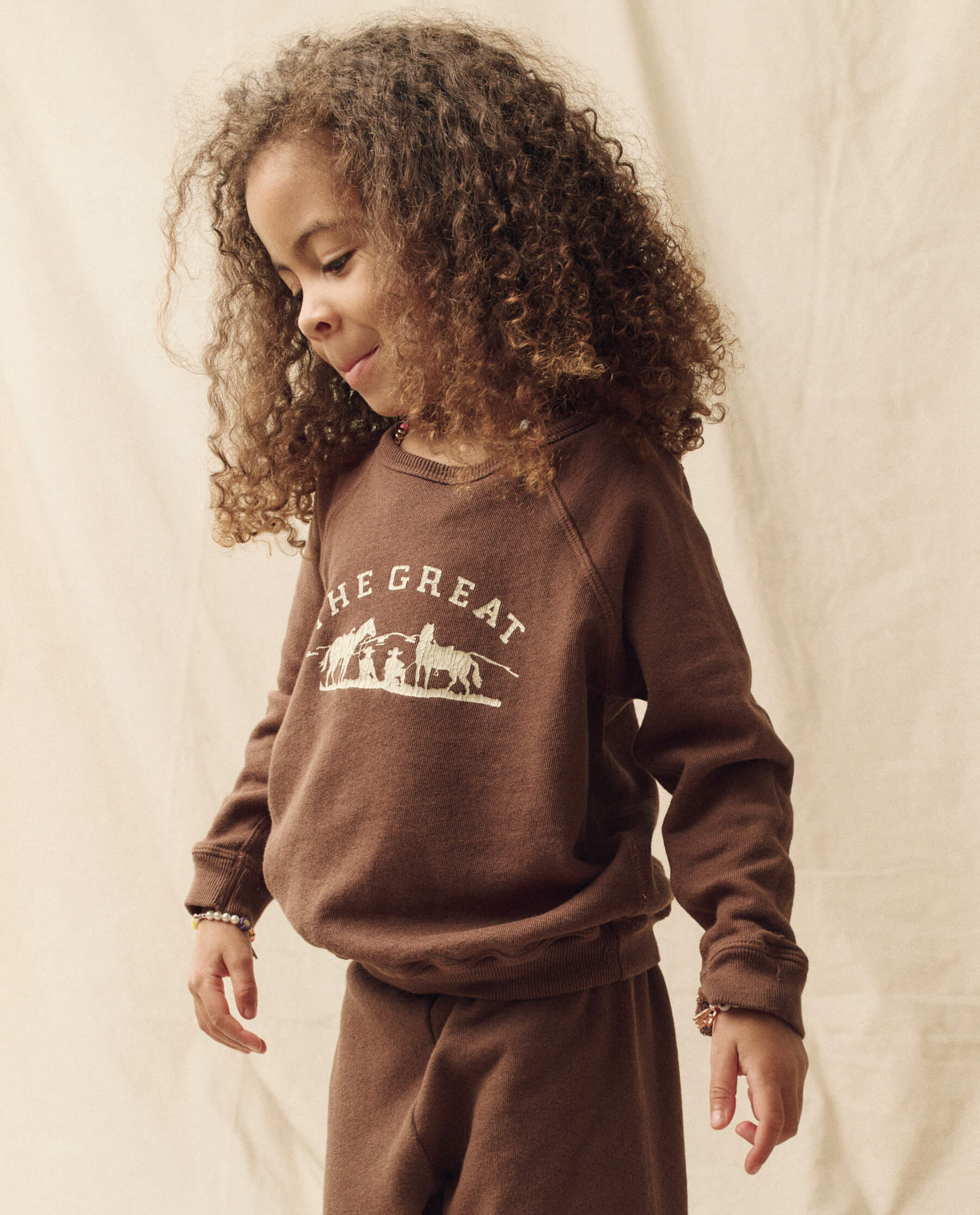 The Little College Sweatshirt. -- Hickory with Gaucho Graphic