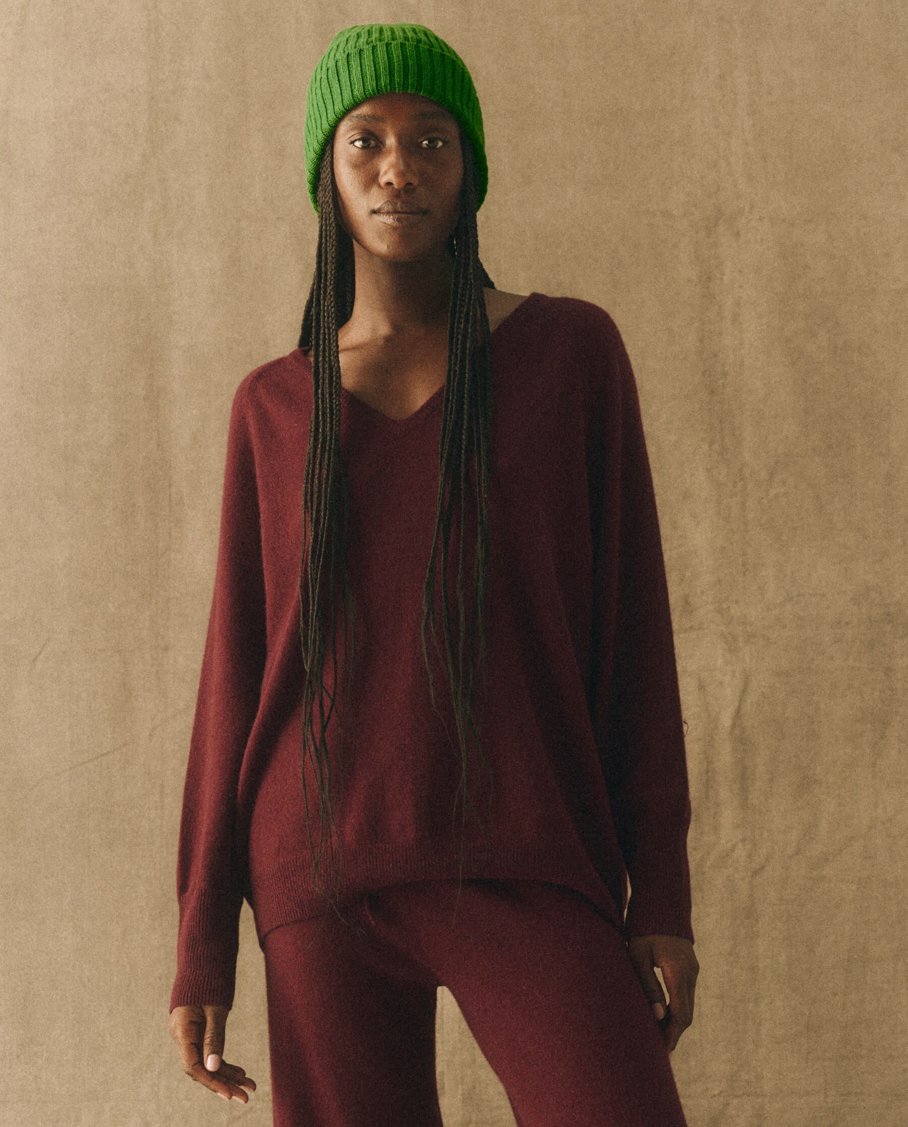 The Slouchy V-Neck Pullover. -- Mulled Wine