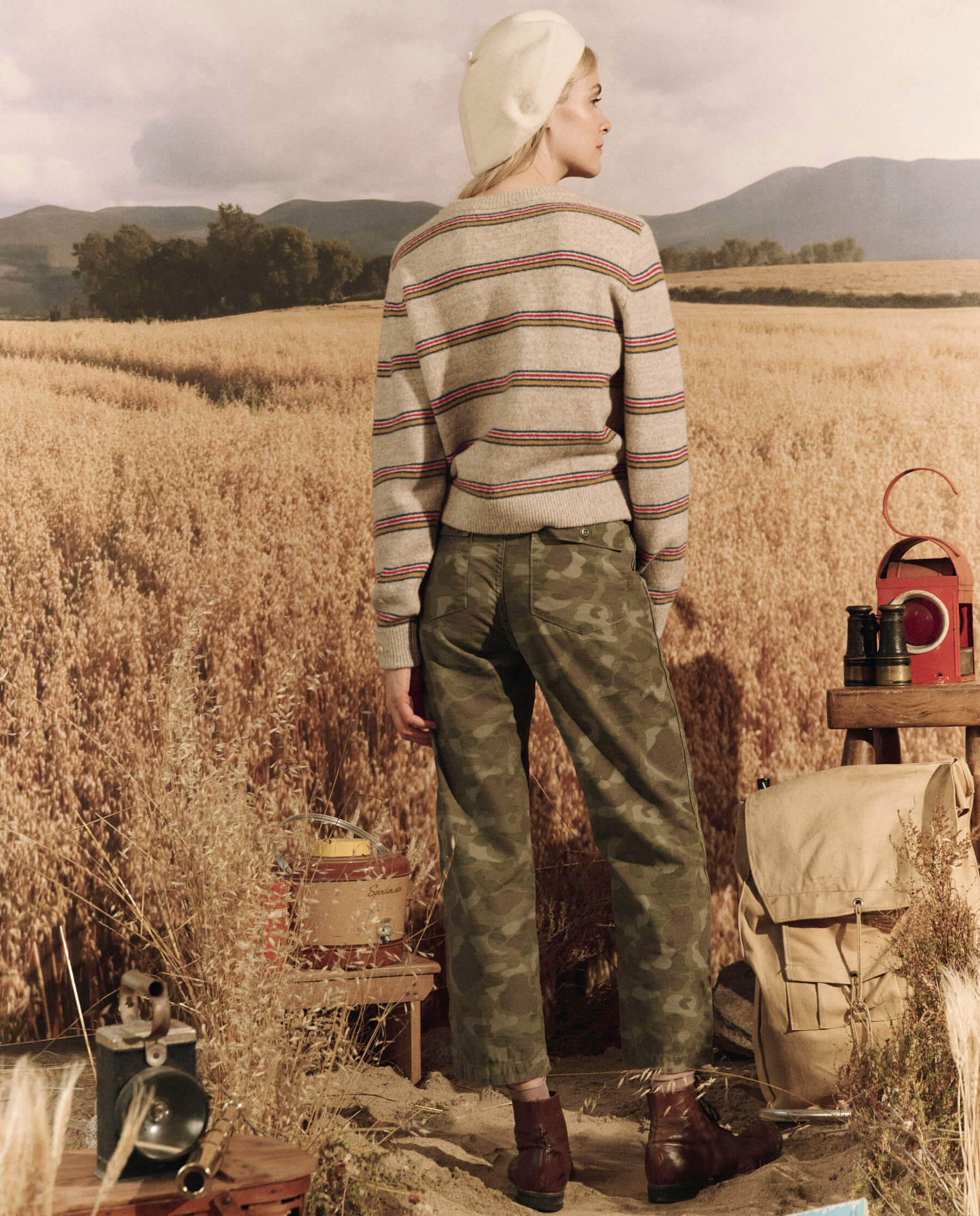 The Shrunken Pullover. -- Waterfront Stripe SWEATERS THE GREAT. SP24 D1