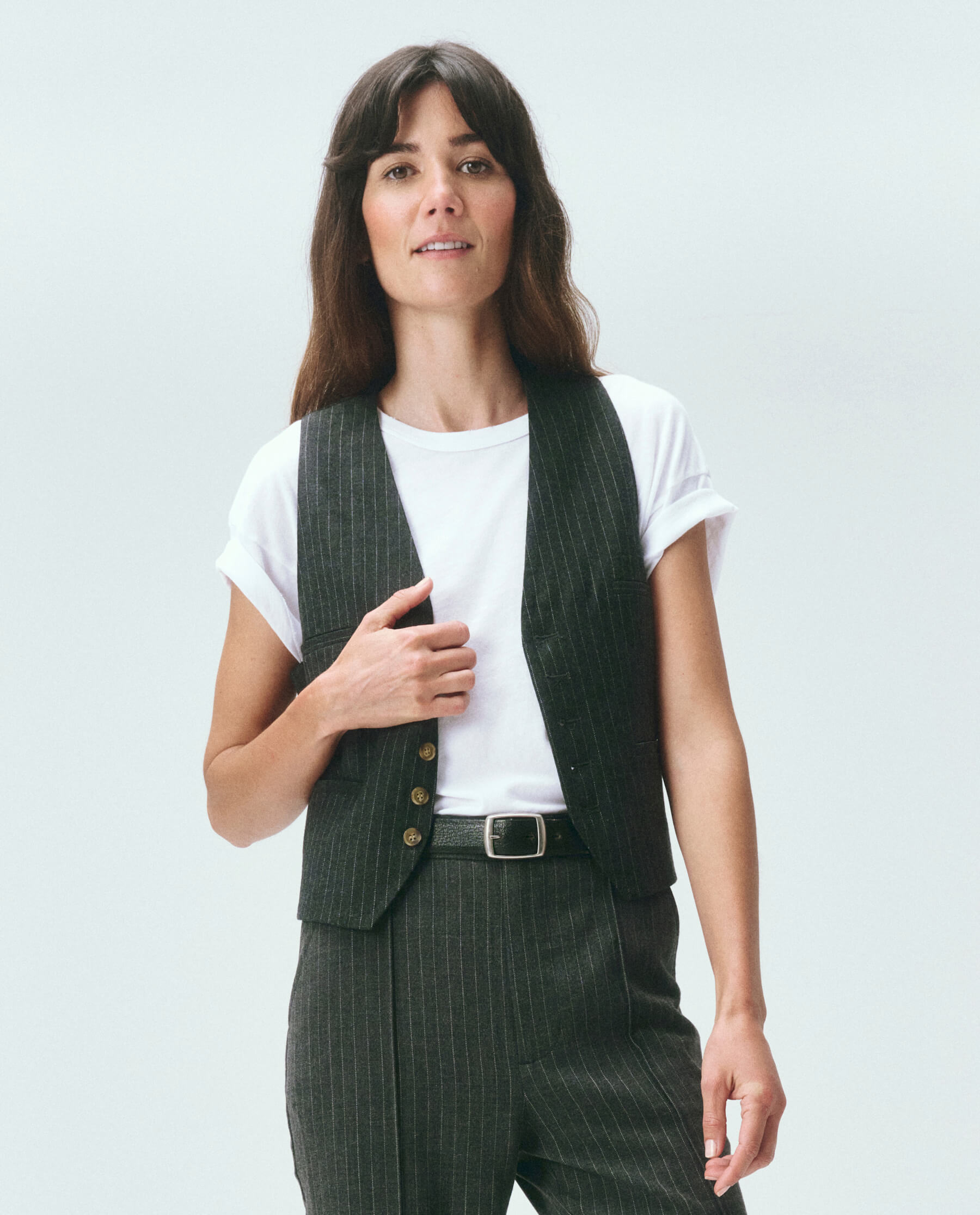 The Suit Vest. -- Gray Pin Stripe