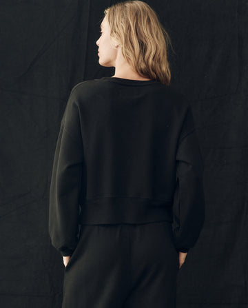The League Sweatshirt. -- True Black SWEATSHIRTS THE GREAT. FALL 24 KNIT HOOKUPS