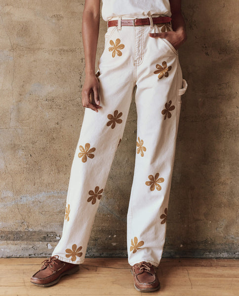 The Carpenter Pant with Daisy Stamp. -- Natural – The Great.