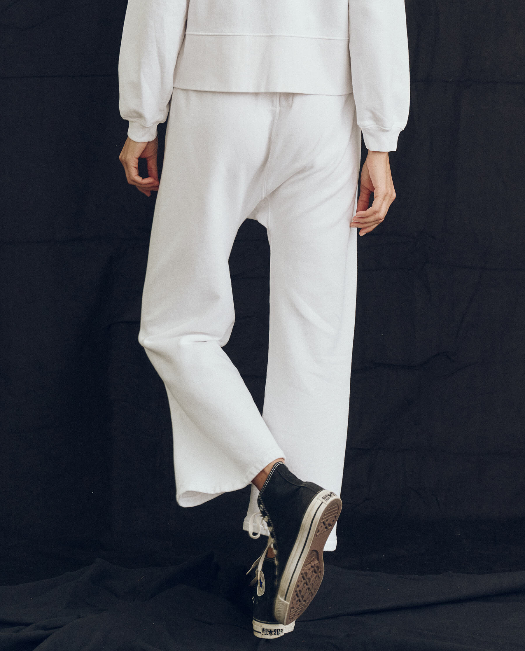 The Relay Sweatpant. Solid -- True White SWEATPANTS THE GREAT. PS24 LOFTY KNITS