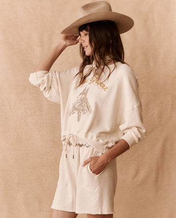 The Patch Pocket Sweat Short. -- Washed White SHORTS THE GREAT. SU24 BIRKENSTOCK