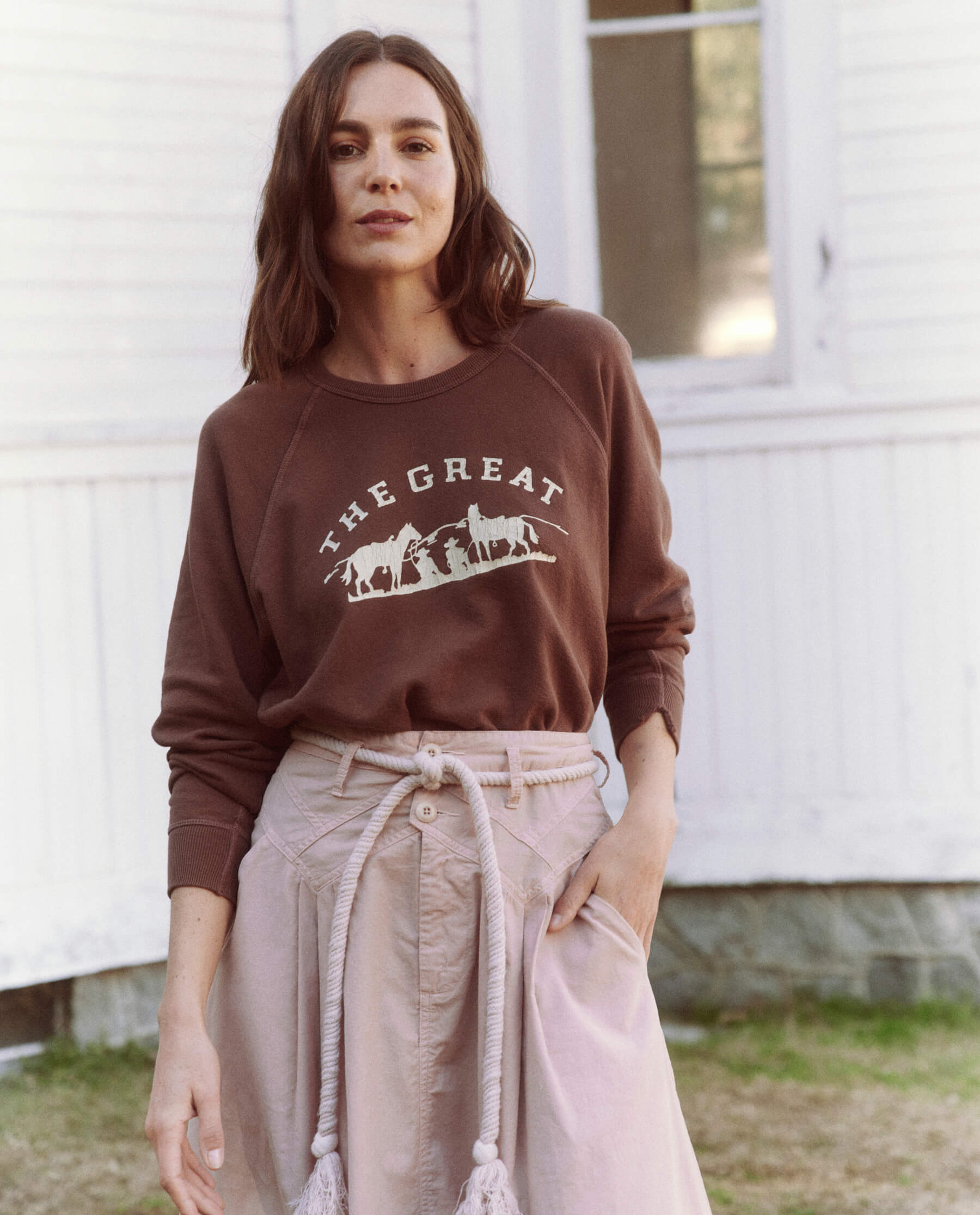 The College Sweatshirt. Graphic -- Hickory with Gaucho Graphic