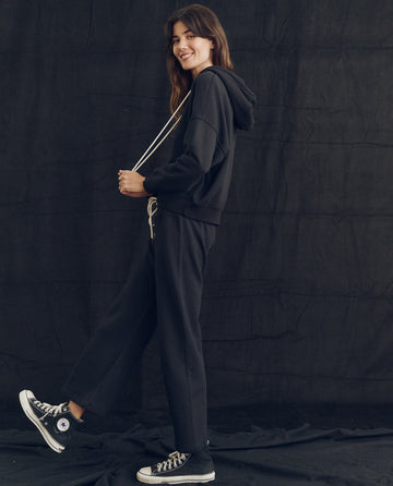 The Teammate Hoodie. Solid -- Almost Black SWEATSHIRTS THE GREAT. PS24 LOFTY KNITS