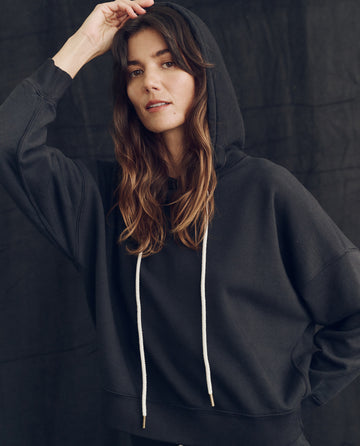 The Teammate Hoodie. Solid -- Almost Black SWEATSHIRTS THE GREAT. PS24 LOFTY KNITS