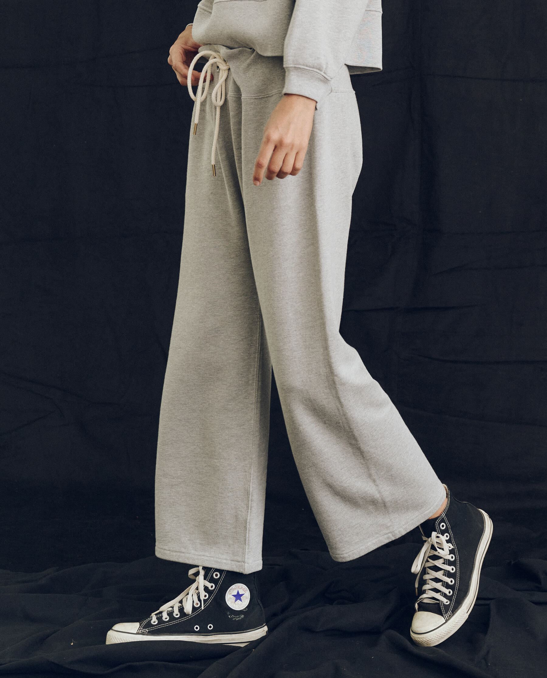 The Relay Sweatpant. Solid -- Lofty Heather Grey SWEATPANTS THE GREAT. PS24 LOFTY KNITS