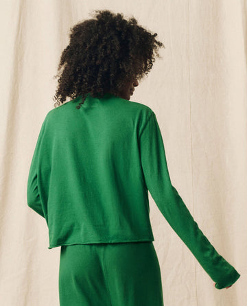 The Long Sleeve Crop Tee. Solid -- Holly Leaf TEES THE GREAT. HOL 23 KNITS