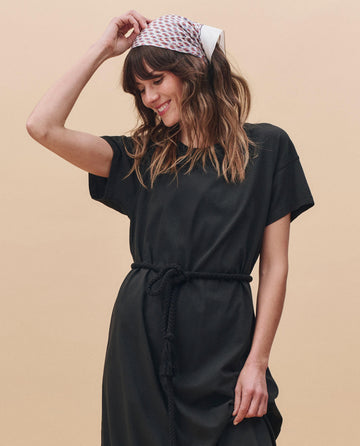 The Boxy Tee Dress. -- Almost Black The Great. The Boxy Tee Dress. -- Almost Black The Great.