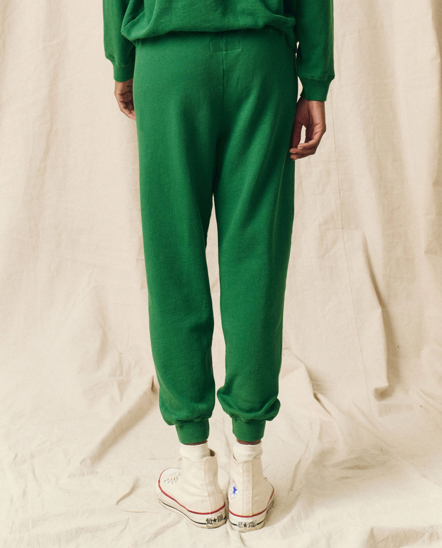 The Cropped Sweatpant. Solid -- Holly Leaf