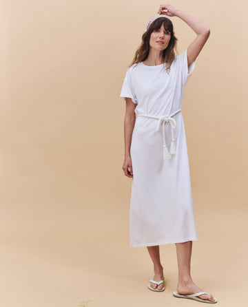 The Boxy Tee Dress. -- True White The Great. The Boxy Tee Dress. -- True White The Great.