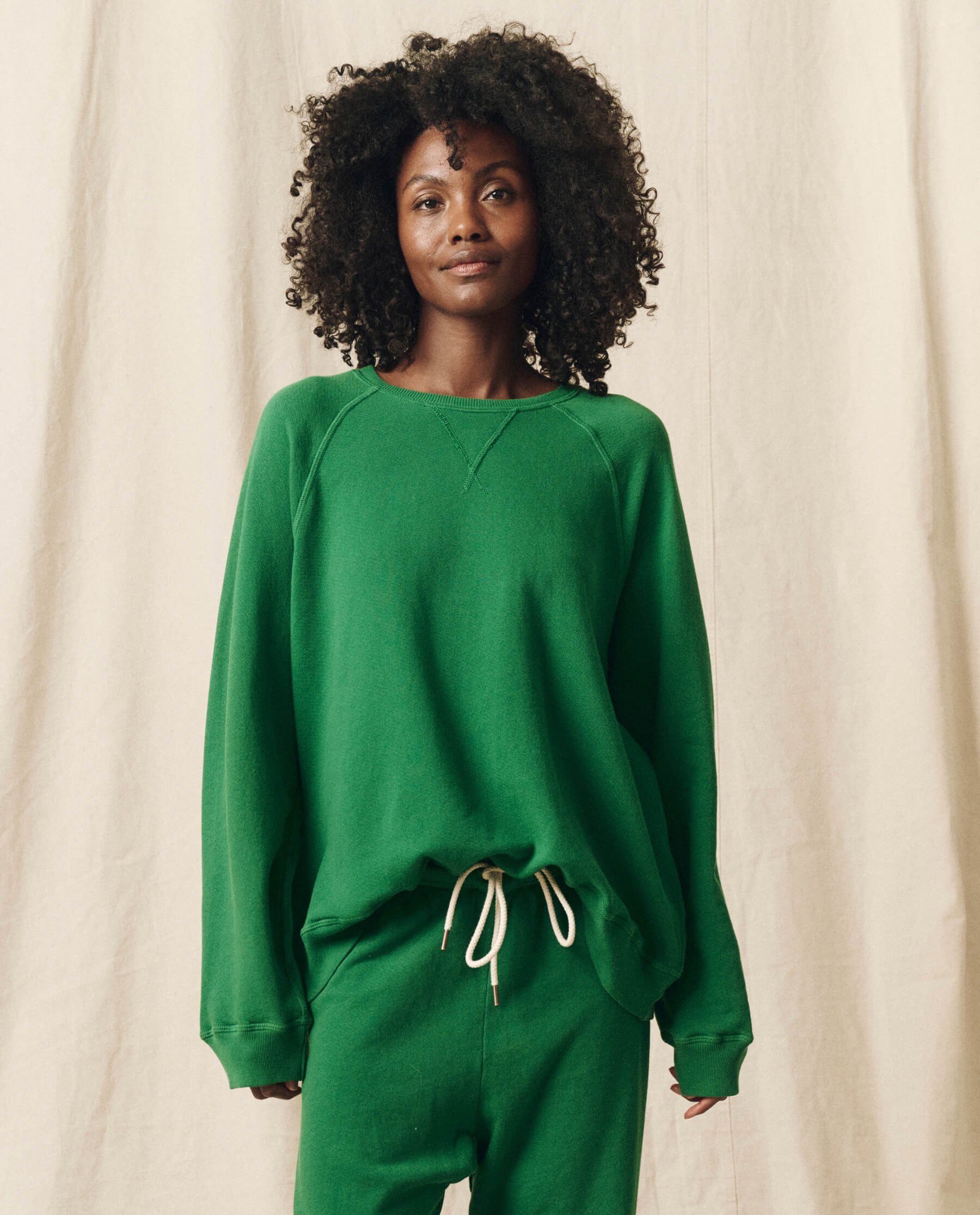 The Slouch Sweatshirt. Solid -- Holly Leaf