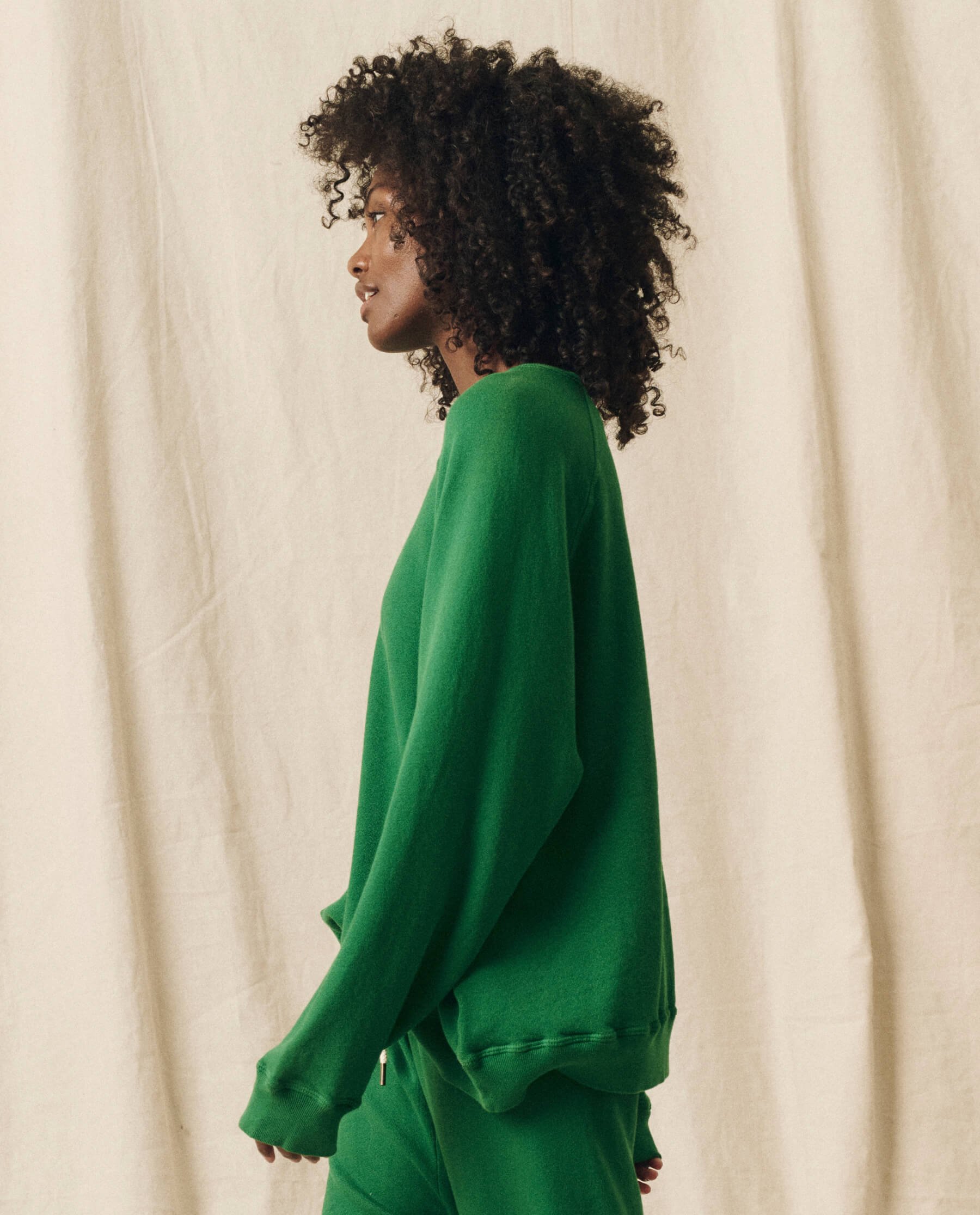 The Slouch Sweatshirt. Solid -- Holly Leaf