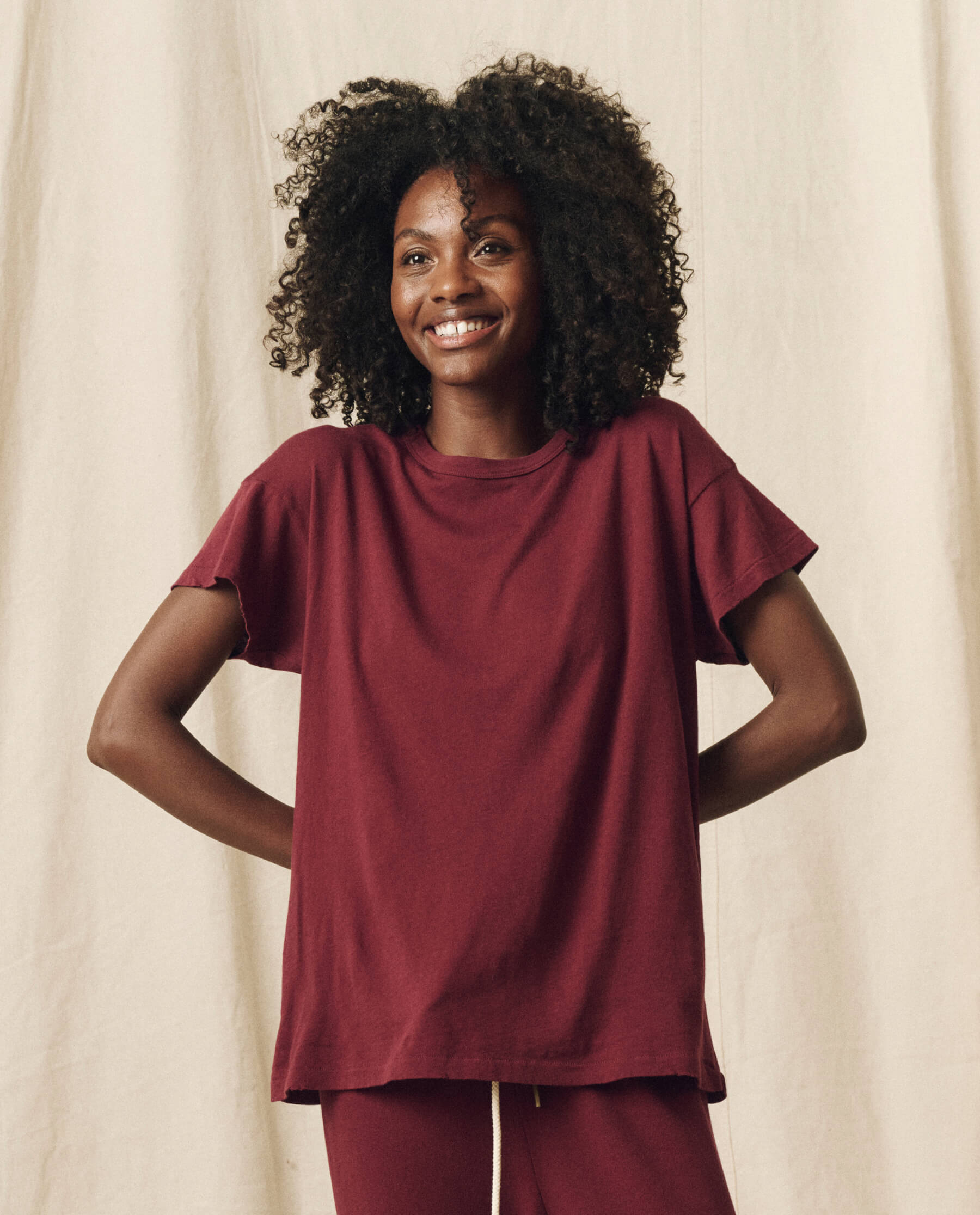 The Boxy Crew. Solid -- Mulled Wine TEES THE GREAT. HOL 23 KNITS