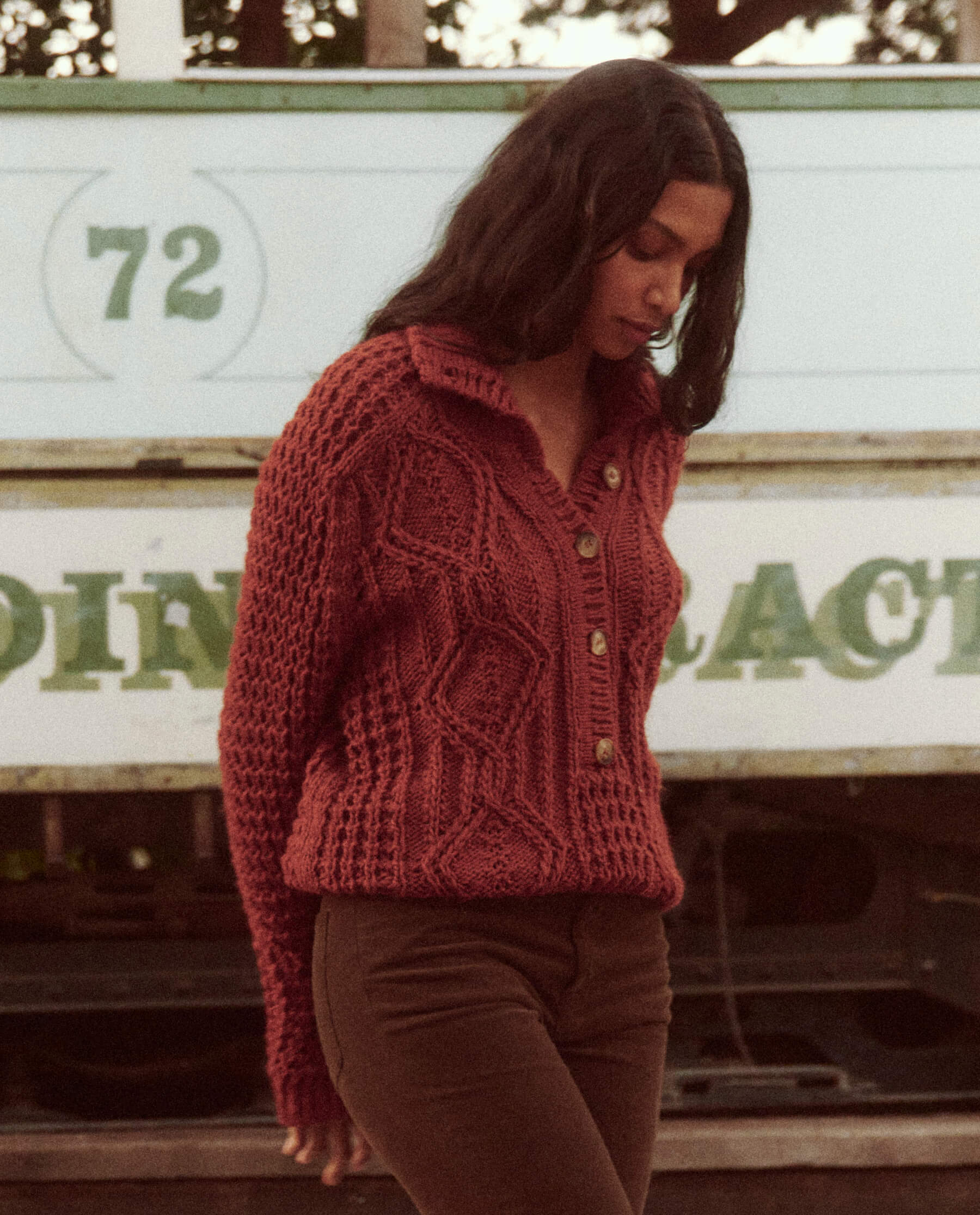 The Cozy Cable Pullover. -- Strawberry Jam