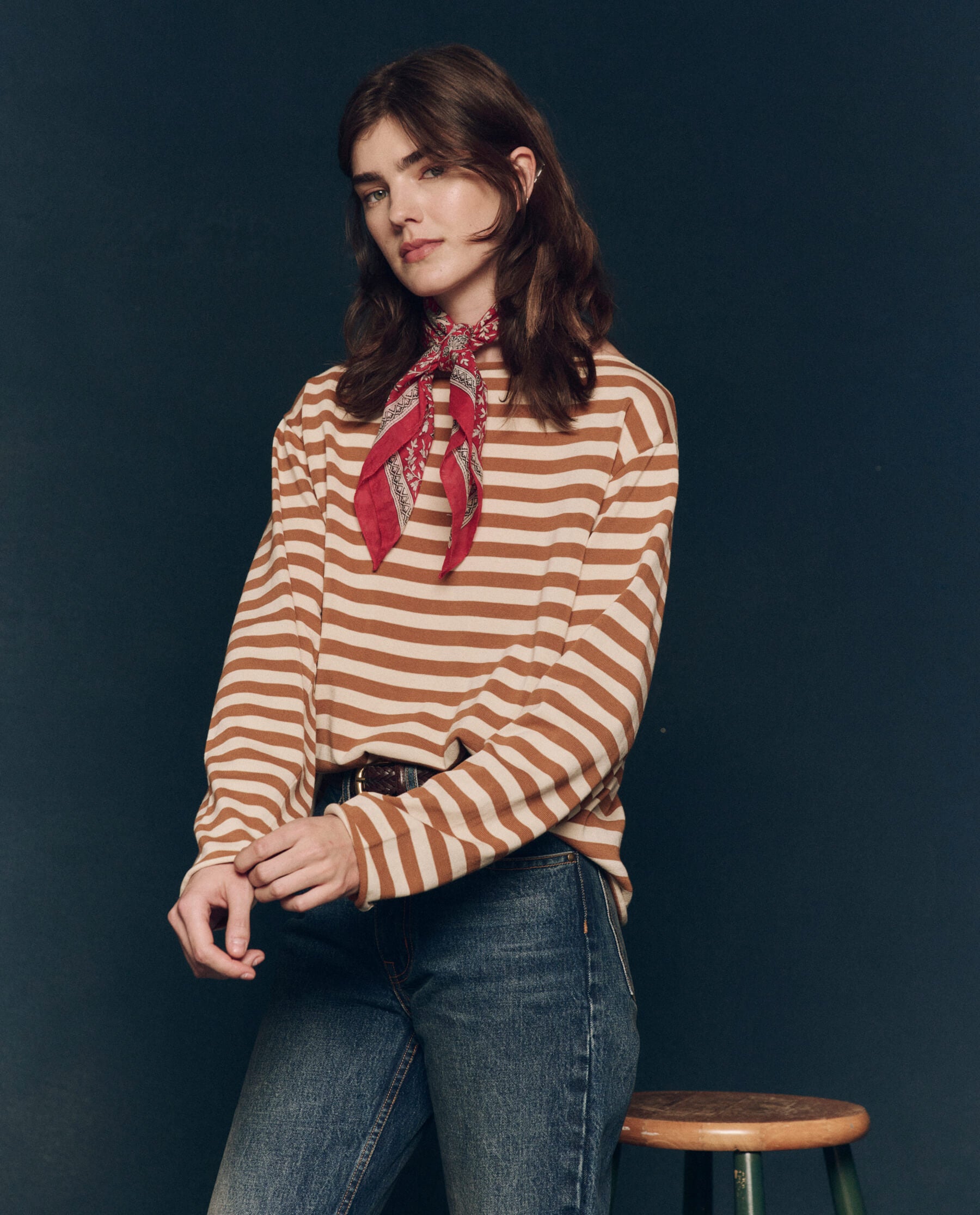 The Sailor Sweater. -- Camel Stripe SWEATERS THE GREAT. FALL 24 COLLECTORS