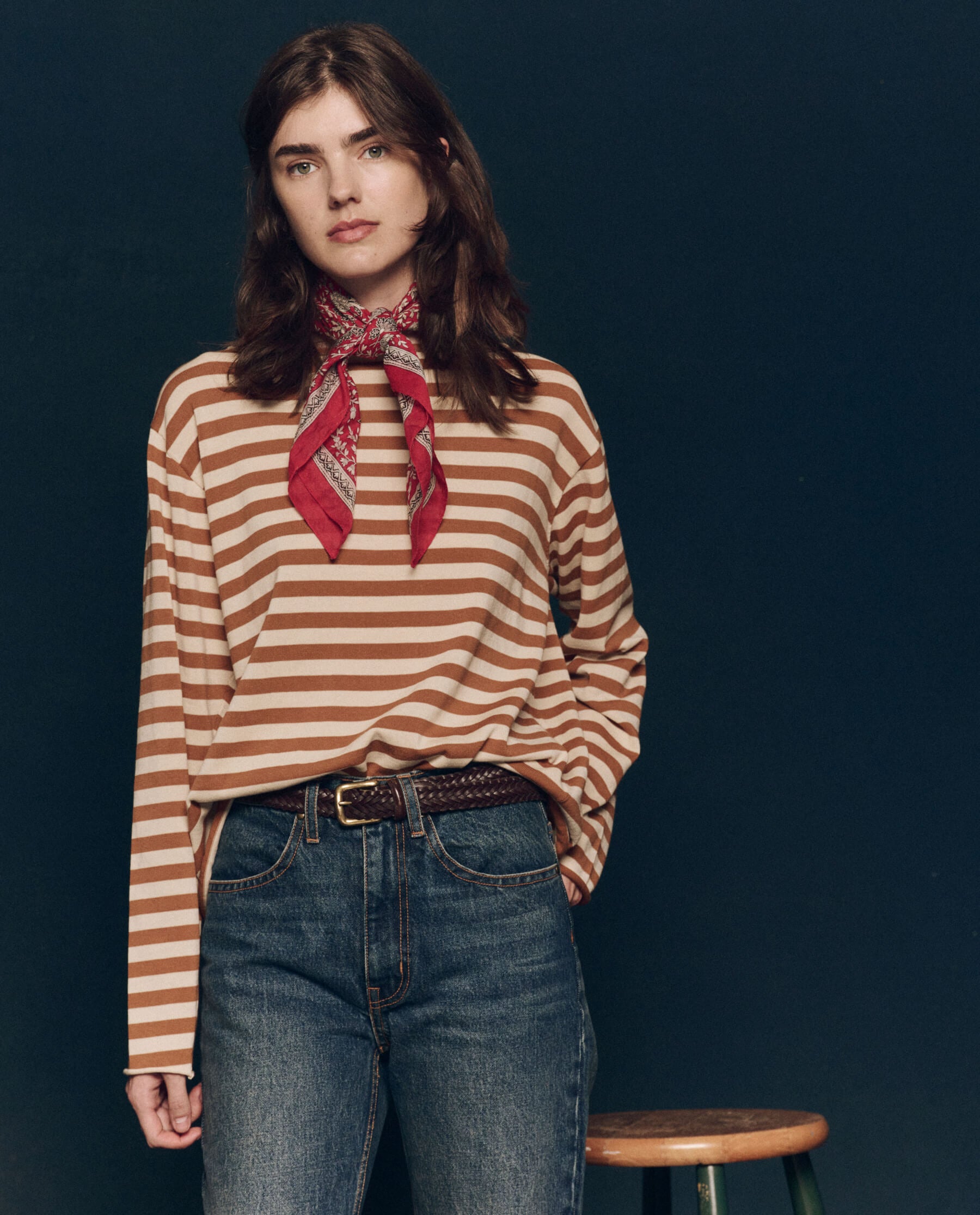 The Sailor Sweater. -- Camel Stripe SWEATERS THE GREAT. FALL 24 COLLECTORS