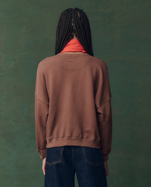 The Teammate Sweatshirt. Embroidered -- Umber with Horse Embroidery