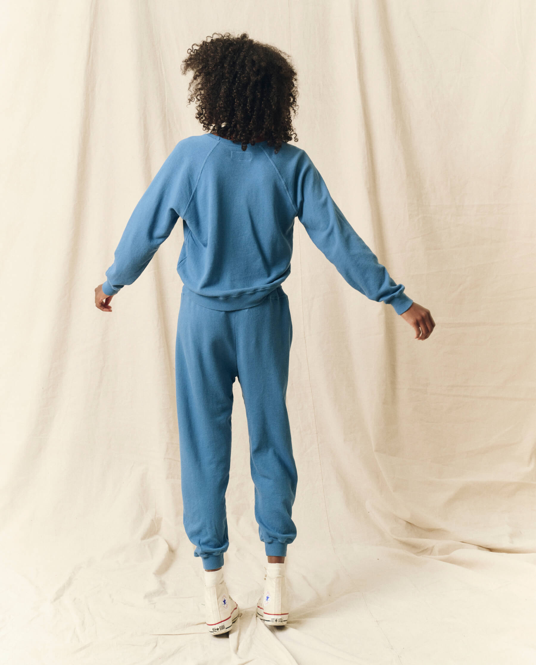 The Cropped Sweatpant. Solid -- Glacier Blue