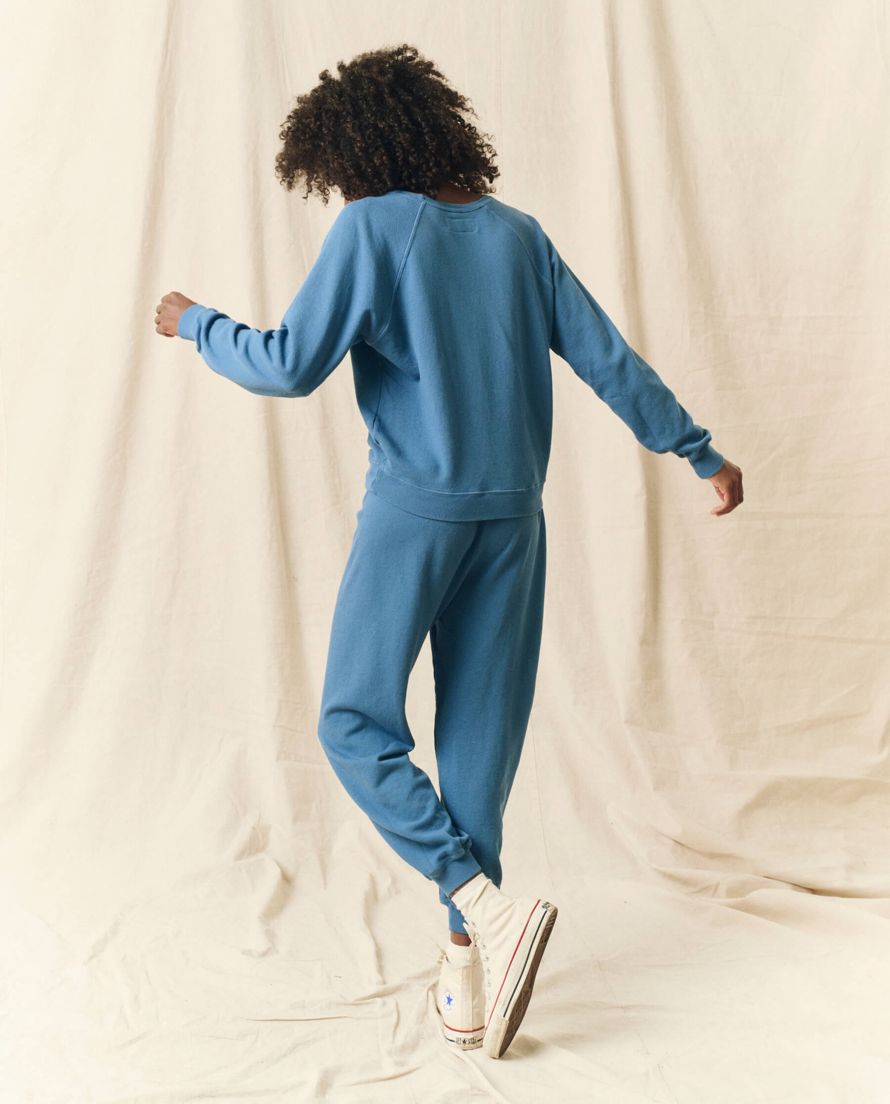 The Cropped Sweatpant. Solid -- Glacier Blue