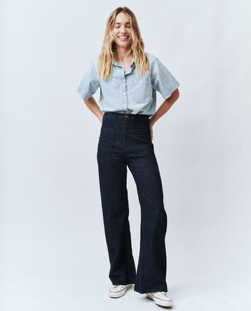 The Dock Jean. -- Rinse Wash DENIM BOTTOMS THE GREAT. FALL 23 AUGUST CAP
