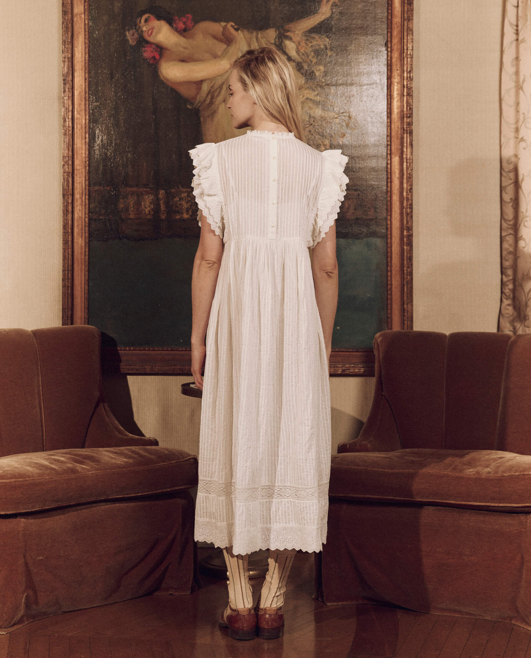 The Trellis Dress. -- White DRESSES THE GREAT. SP24 BIRKENSTOCK
