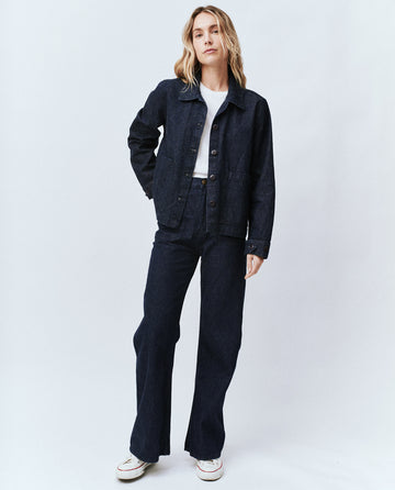 The Dock Jean. -- Rinse Wash DENIM BOTTOMS THE GREAT. FALL 23 AUGUST CAP